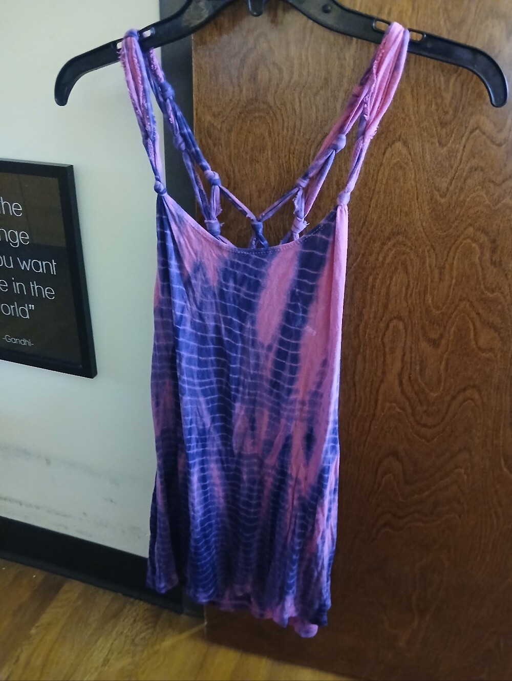SILENCE + NOISE tye dye knotted back tank top